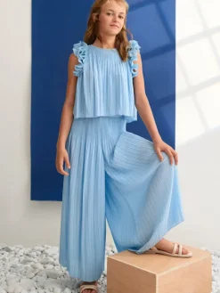 Abel & Lula Komplet bluzka i spodnie 5285 Błękitny Regular Fit