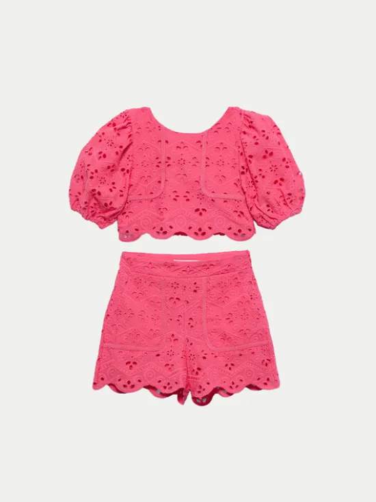 Abel & Lula Komplet top i spodenki 5231 Różowy Regular Fit