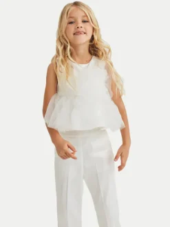 Abel & Lula Komplet top i spodnie 5235 Biały Slim Fit