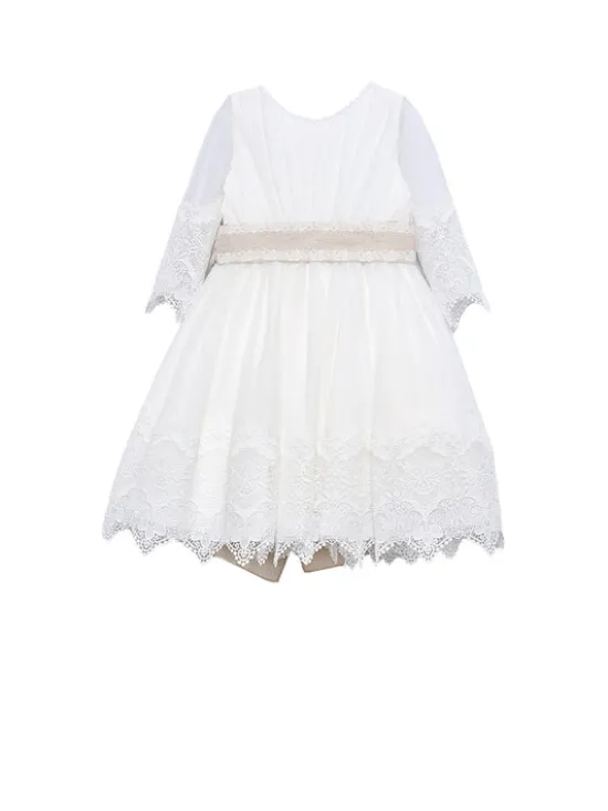 Abel & Lula Sukienka elegancka 5028 Biały Regular Fit