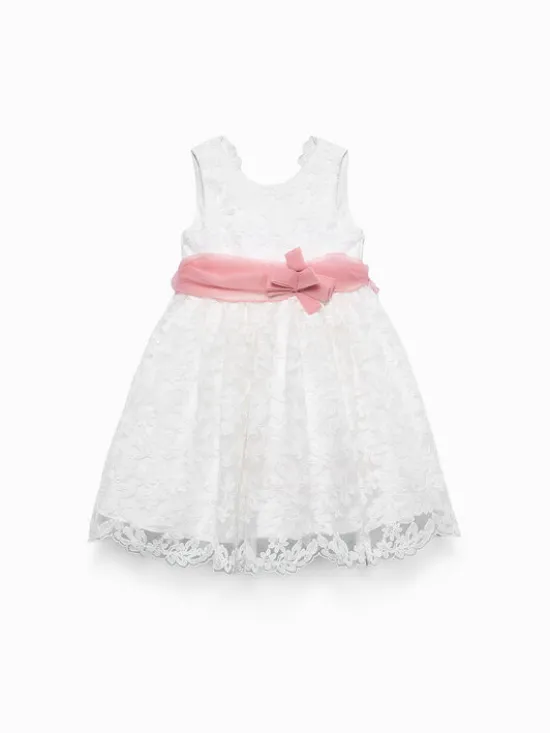 Abel & Lula Sukienka elegancka 5035 Biały Regular Fit