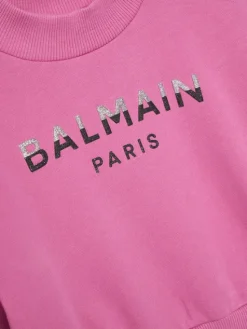 Balmain Bluza BV4A90-Z0081 Różowy Regular Fit