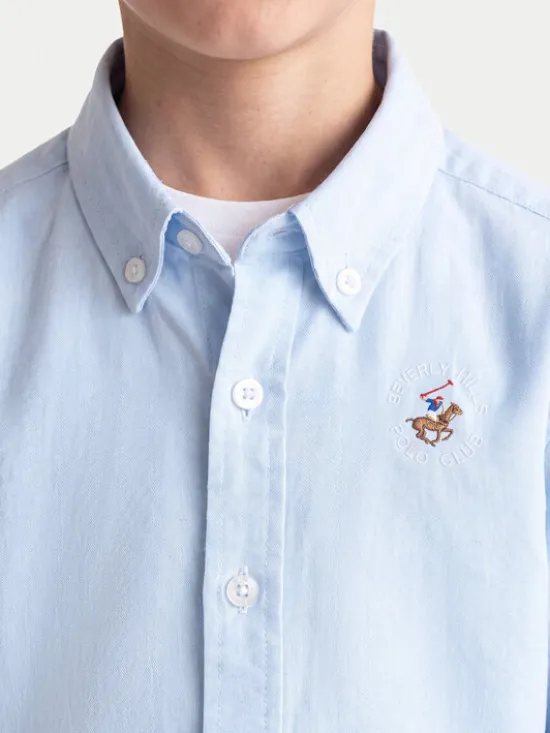 Beverly Hills Polo Club Koszula P-SS26B-SH0152 Niebieski jasny Regular Fit