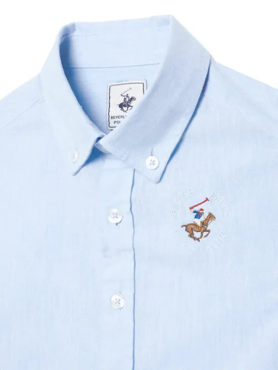 Beverly Hills Polo Club Koszula P-SS26B-SH0152 Niebieski jasny Regular Fit
