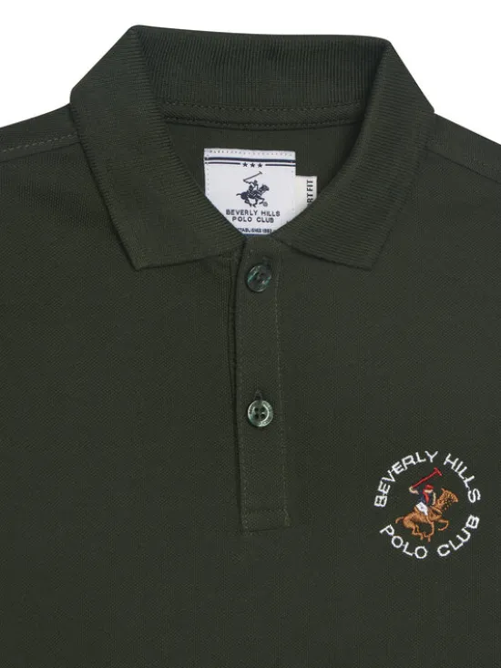 Beverly Hills Polo Club Polo P-SS26B-P42560 Zielony ciemny Regular Fit