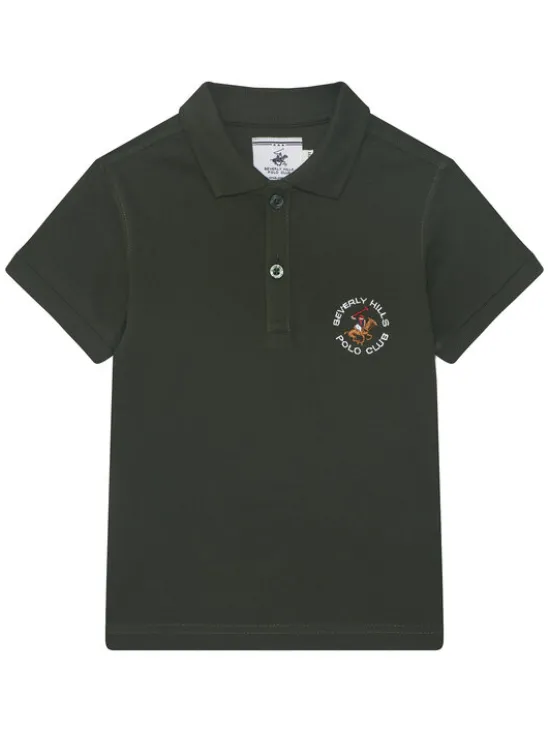 Beverly Hills Polo Club Polo P-SS26B-P42560 Zielony ciemny Regular Fit