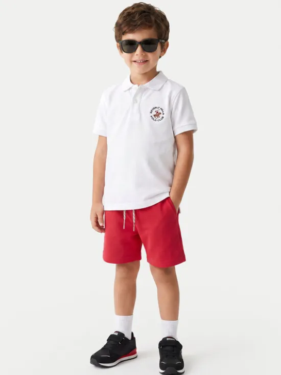 Beverly Hills Polo Club Polo P-SS26B-P42560 Biały Regular Fit