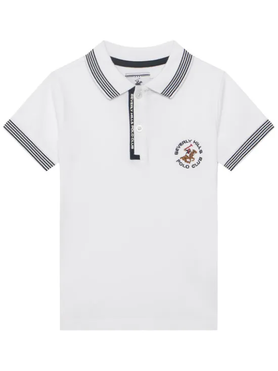 Beverly Hills Polo Club Polo P-SS26B-P424108 Biały Regular Fit