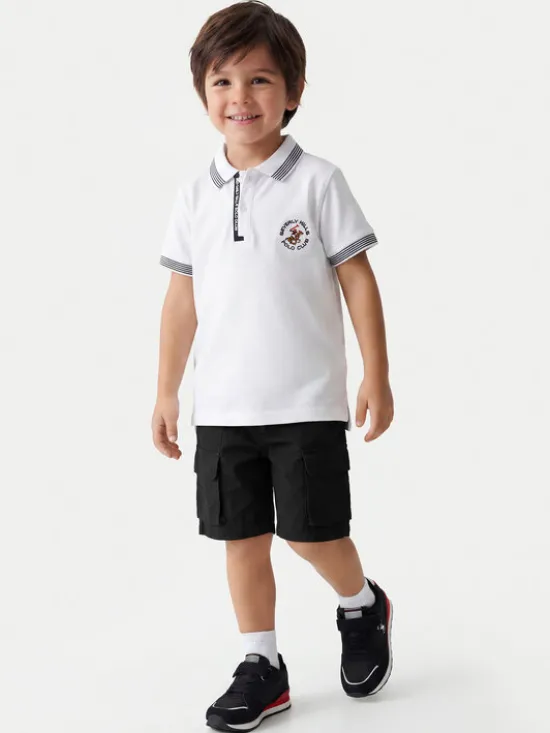 Beverly Hills Polo Club Polo P-SS26B-P424108 Biały Regular Fit