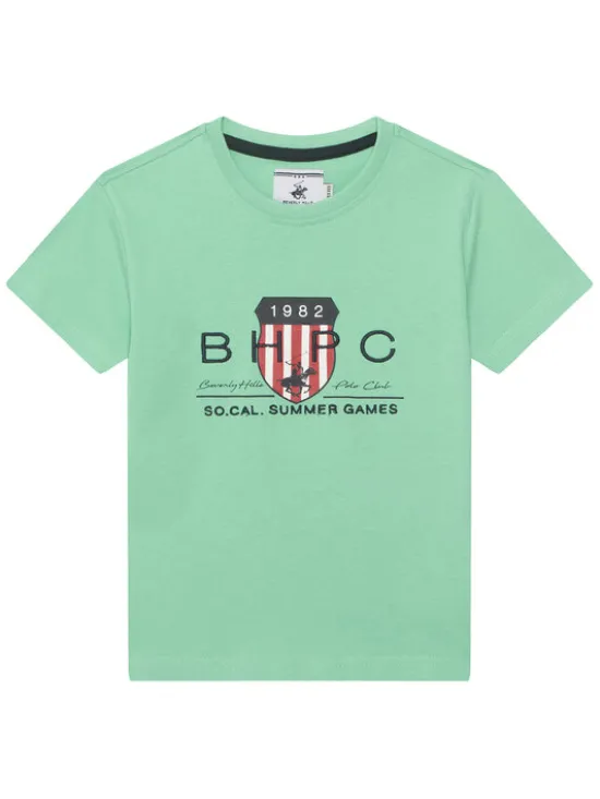 Beverly Hills Polo Club T-Shirt P-SS26B-TS414011 Zielony Regular Fit