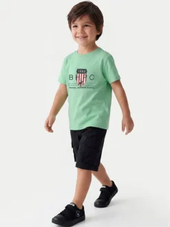 Beverly Hills Polo Club T-Shirt P-SS26B-TS414011 Zielony Regular Fit