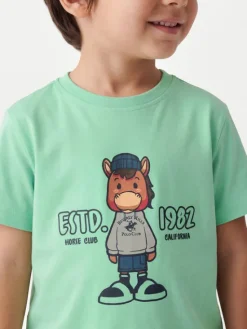 Beverly Hills Polo Club T-Shirt P-SS26B-TS0135 Zielony Regular Fit