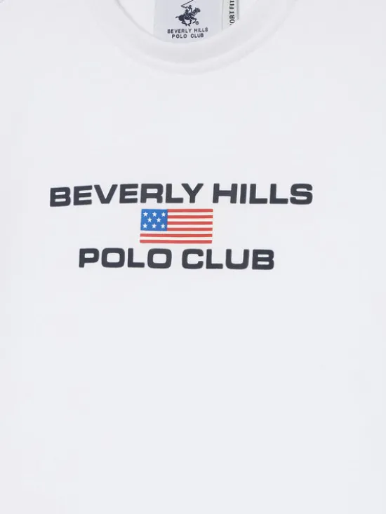 Beverly Hills Polo Club T-Shirt P-SS26B-TS0132 Biały Regular Fit