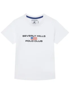 Beverly Hills Polo Club T-Shirt P-SS26B-TS0132 Biały Regular Fit