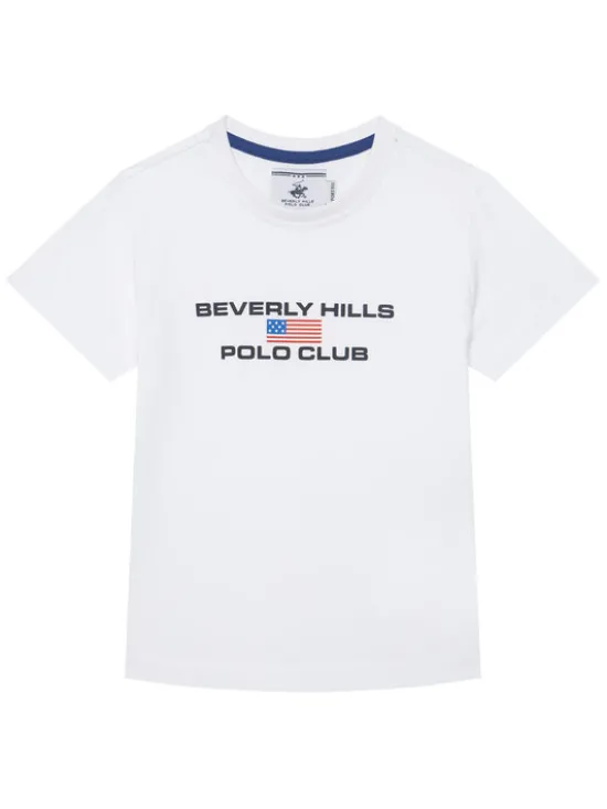 Beverly Hills Polo Club T-Shirt P-SS26B-TS0132 Biały Regular Fit