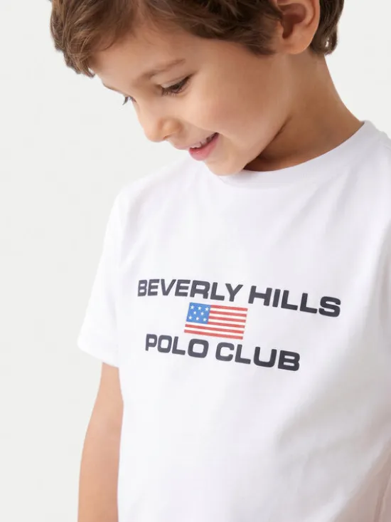 Beverly Hills Polo Club T-Shirt P-SS26B-TS0132 Biały Regular Fit