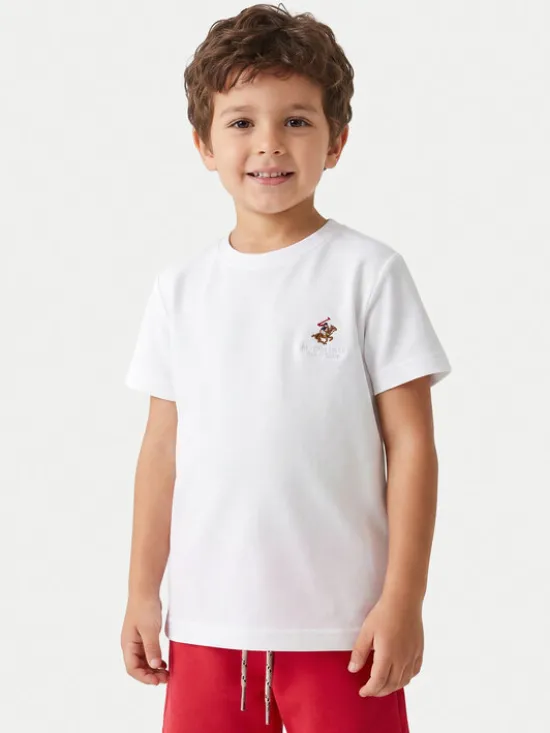 Beverly Hills Polo Club T-Shirt P-SS26B-TS0131 Biały Regular Fit