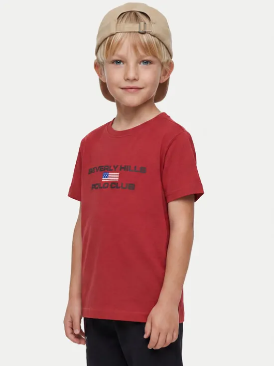 Beverly Hills Polo Club T-Shirt P-SS26B-TS0132 Czerwony Regular Fit