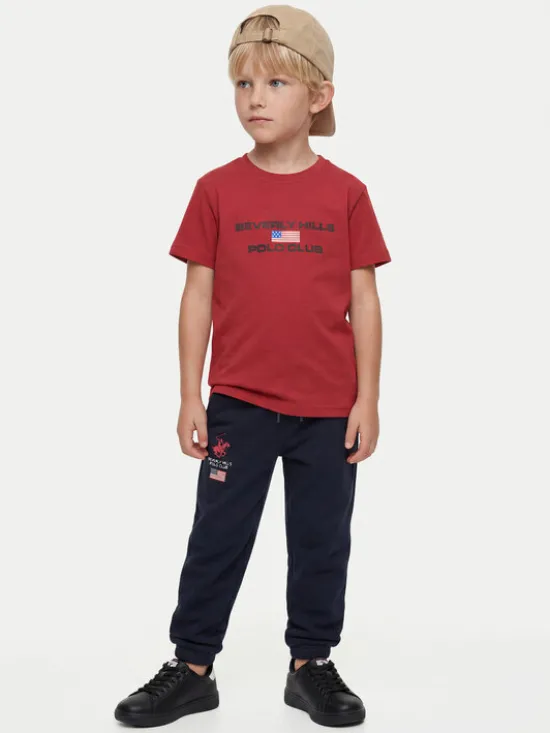 Beverly Hills Polo Club T-Shirt P-SS26B-TS0132 Czerwony Regular Fit