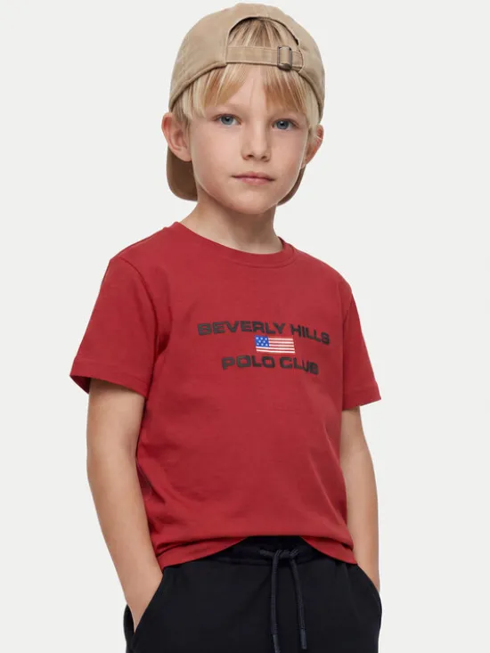 Beverly Hills Polo Club T-Shirt P-SS26B-TS0132 Czerwony Regular Fit