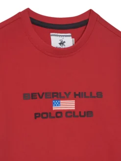 Beverly Hills Polo Club T-Shirt P-SS26B-TS0132 Czerwony Regular Fit
