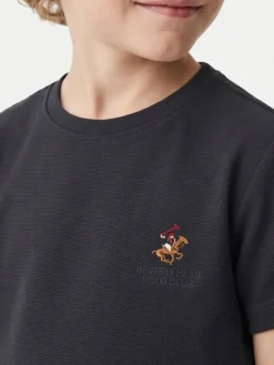 Beverly Hills Polo Club T-Shirt P-SS26B-TS0131 Granatowy Regular Fit