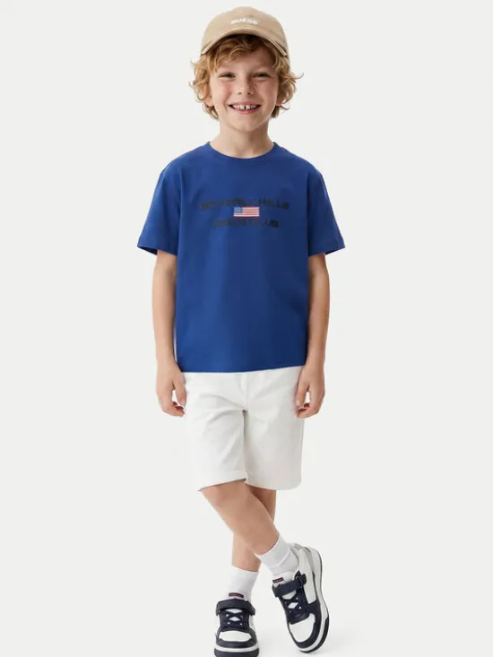 Beverly Hills Polo Club T-Shirt P-SS26B-TS0132 Niebieski Regular Fit