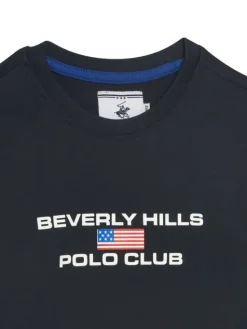 Beverly Hills Polo Club T-Shirt P-SS26B-TS0132 Granatowy Regular Fit