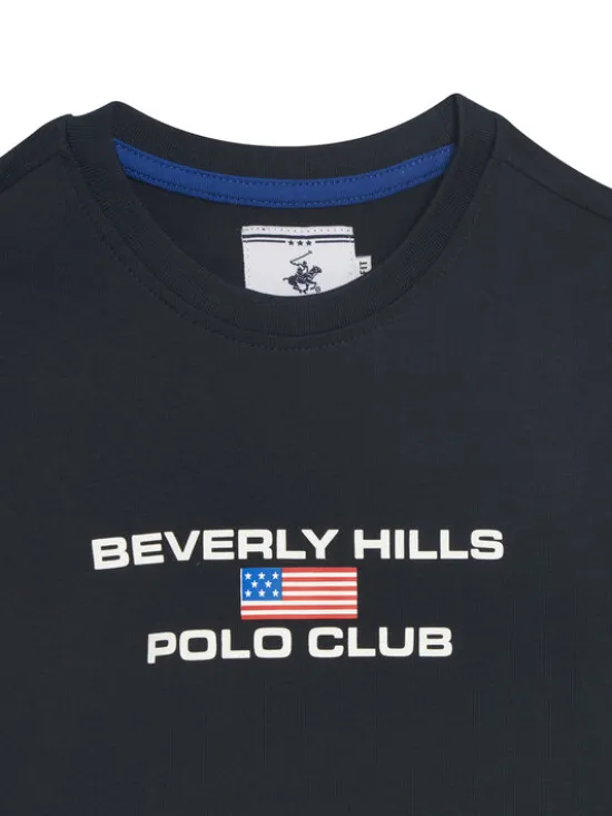 Beverly Hills Polo Club T-Shirt P-SS26B-TS0132 Granatowy Regular Fit