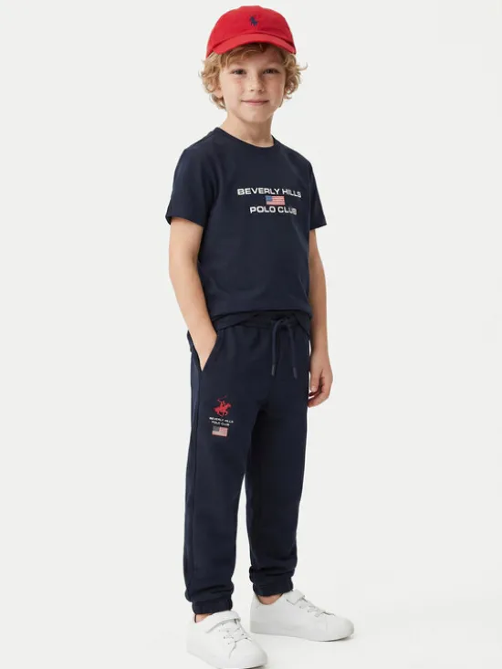 Beverly Hills Polo Club T-Shirt P-SS26B-TS0132 Granatowy Regular Fit