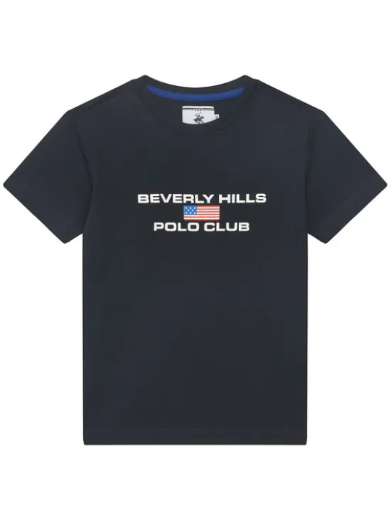 Beverly Hills Polo Club T-Shirt P-SS26B-TS0132 Granatowy Regular Fit