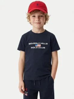 Beverly Hills Polo Club T-Shirt P-SS26B-TS0132 Granatowy Regular Fit