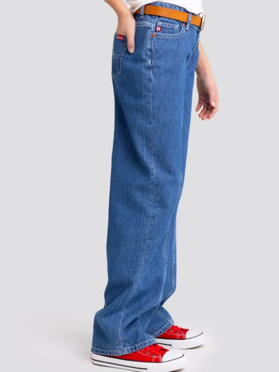 BIG STAR Jeansy MISAKI Granatowy Wide Fit
