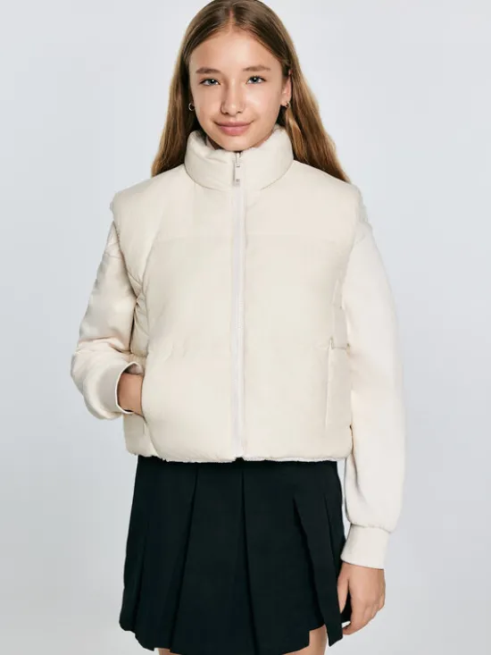 BIG STAR Kamizelka ZOJA Kremowy Basic Fit