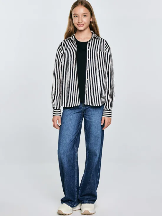 BIG STAR Koszula BENTI Granatowy Comfort Fit