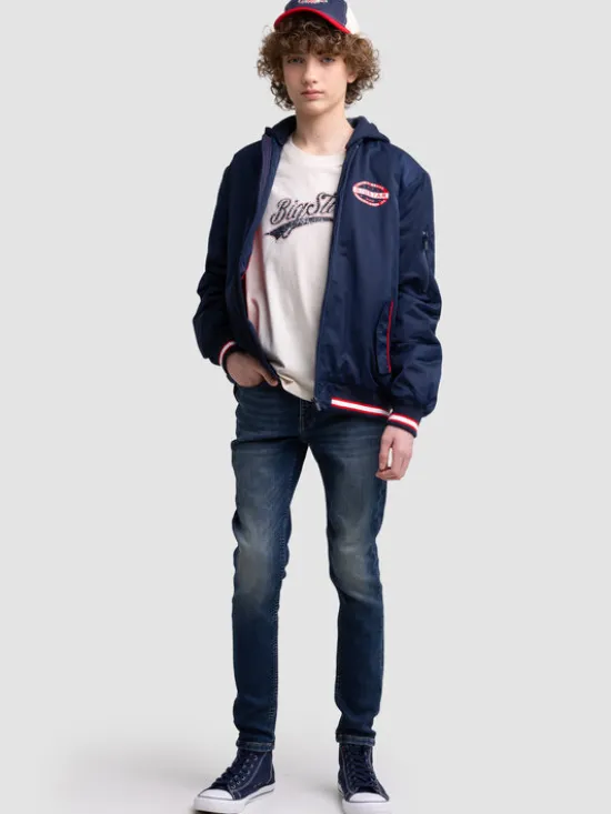 BIG STAR Kurtka zimowa CARMELO Granatowy Basic Fit