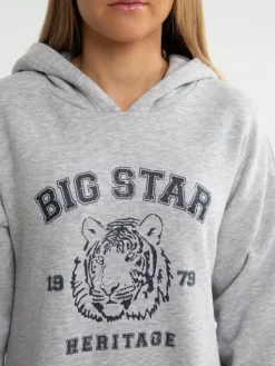 BIG STAR Sukienka dzianinowa FLEUR Szary Comfort Fit
