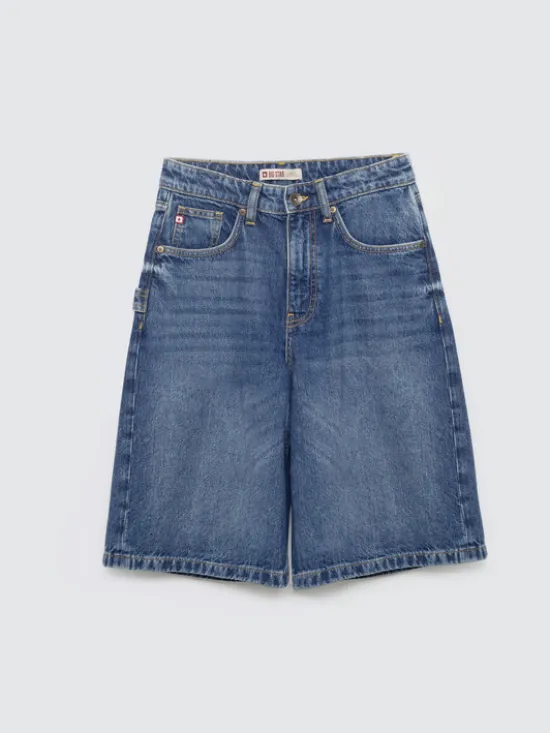 BIG STAR Szorty jeansowe ANDYS Granatowy Loose Fit