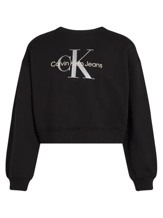 Calvin Klein Jeans Bluza Glitter Monologo IG0IG02823 D Czarny Boxy Fit