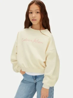 Calvin Klein Jeans Bluza LVCKSJB25G Beżowy Relaxed Fit
