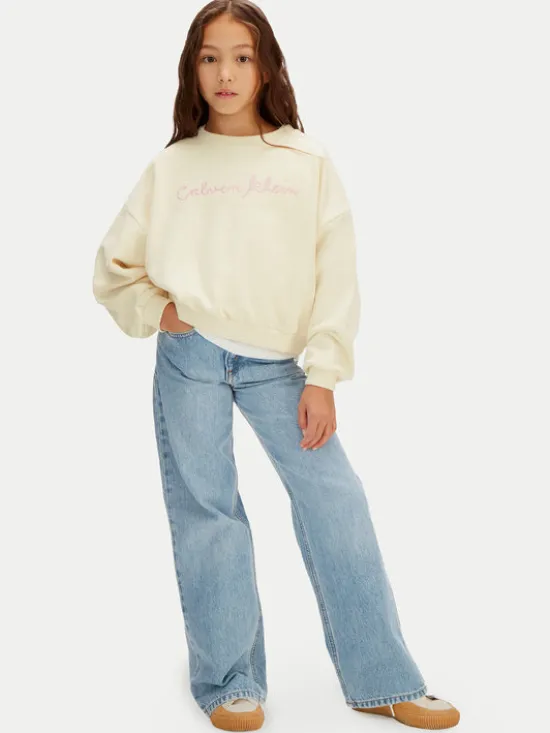 Calvin Klein Jeans Bluza LVCKSJB25G Beżowy Relaxed Fit