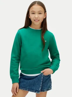 Calvin Klein Jeans Bluza Mini Badge LV1CKSJB33 Zielony Regular Fit