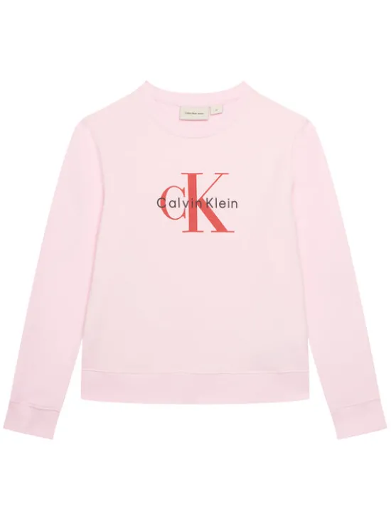 Calvin Klein Jeans Bluza Monogram IU0IU00714 Różowy Regular Fit