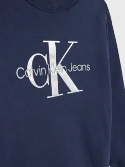 Calvin Klein Jeans Bluza Monogram Logo IU0IU00265 Granatowy Regular Fit