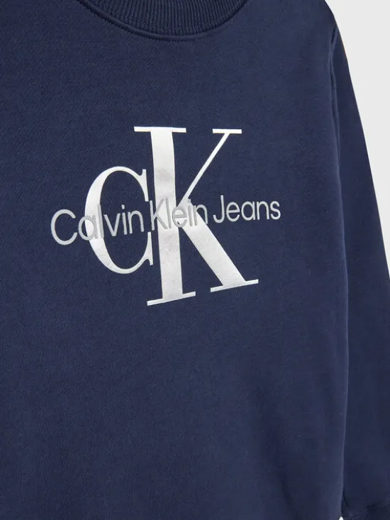 Calvin Klein Jeans Bluza Monogram Logo IU0IU00265 Granatowy Regular Fit