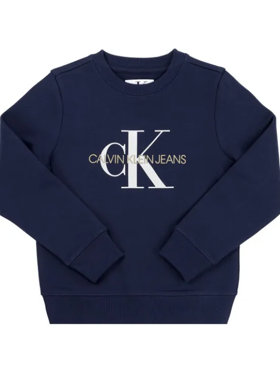 Calvin Klein Jeans Bluza Monogram Logo IU0IU00069 Granatowy Regular Fit