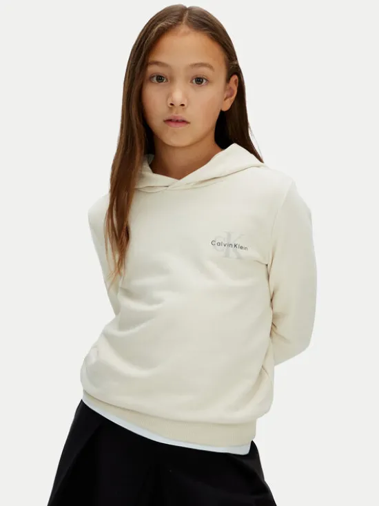 Calvin Klein Jeans Bluza Small Monogram IU0IU00712 Beżowy Regular Fit