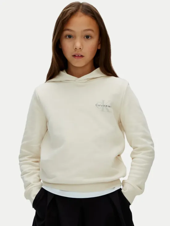 Calvin Klein Jeans Bluza Small Monogram IU0IU00712 Beżowy Regular Fit