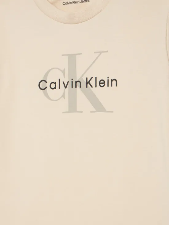 Calvin Klein Jeans Komplet bluza, bluzka i spodnie Monogram IN0IN00336 Beżowy Regular Fit