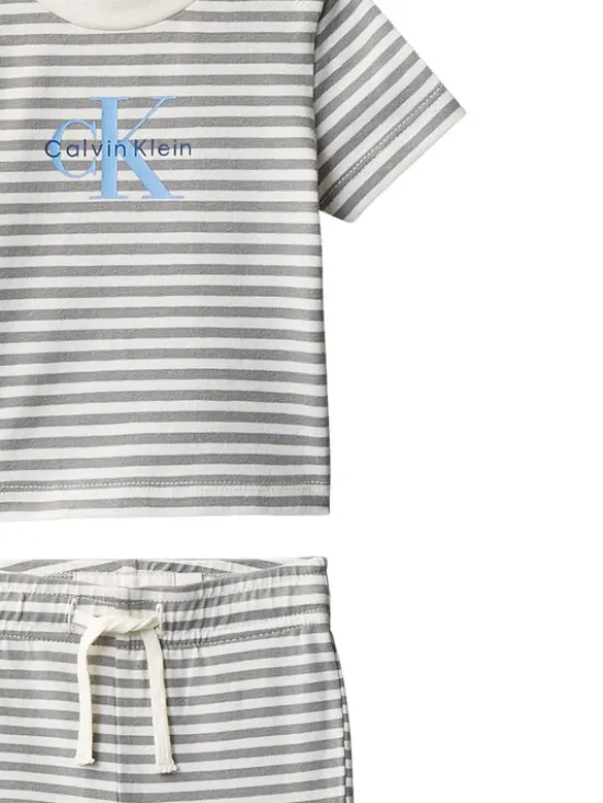 Calvin Klein Jeans Komplet t-shirt i spodenki LVCKSJI12B Szary Regular Fit